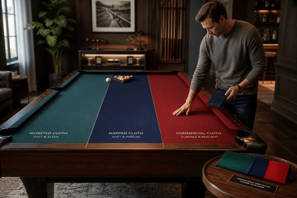 picking a cloth and color for a Pool Table Refelting